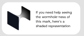 A shaded representation of the wormhole geometry inside the mark